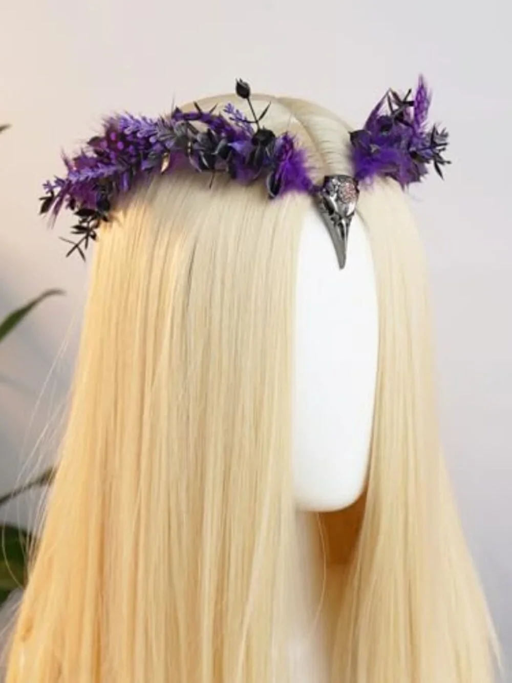 Gothic Raven Witch Headpiece, Handmade Metal Circlet with Feathers, Renaissance